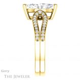 Marquise Cut Forever One Moissanite Engagement Ring #GTJ1198-marquise-fb-y 3 Marquise Cut Forever Brilliant Moissanite Engagement Ring #GTJ1198-marquise-fb-y