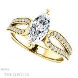 Marquise Cut Forever One Moissanite Engagement Ring #GTJ1198-marquise-fb-y 5 Marquise Cut Forever Brilliant Moissanite Engagement Ring #GTJ1198-marquise-fb-y