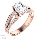 Oval Shaped Forever One Moissanite Engagement Ring #GTJ1198-oval-fo-r