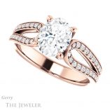 Oval Shaped Forever One Moissanite Engagement Ring #GTJ1198-oval-fo-r