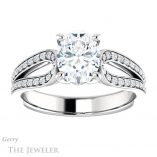 Oval Shaped Forever One Moissanite Engagement Ring #GTJ1198-oval-fo-w