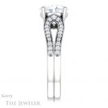Oval Shaped Forever One Moissanite Engagement Ring #GTJ1198-oval-fo-w