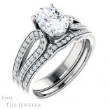Oval Shaped Forever One Moissanite Engagement Ring #GTJ1198-oval-fo-w