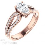 Pear Shaped Forever One Moissanite Engagement Ring #GTJ1198-pear-fb-r 4 Pear Shaped Forever Brilliant Moissanite Engagement Ring #GTJ1198-pear-fb-r