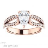 Pear Shaped Forever One Moissanite Engagement Ring #GTJ1198-pear-fb-r 1 Pear Shaped Forever Brilliant Moissanite Engagement Ring #GTJ1198-pear-fb-r