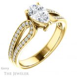 Pear Shaped Forever Brilliant Moissanite Engagement Ring #GTJ1198-pear-fb-y