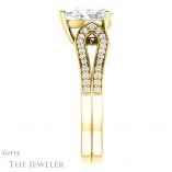 Pear Shaped Forever Brilliant Moissanite Engagement Ring #GTJ1198-pear-fb-y