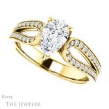 Pear Shaped Forever Brilliant Moissanite Engagement Ring #GTJ1198-pear-fb-y