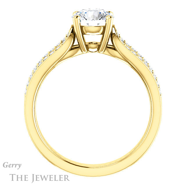 Round Cut Forever One Moissanite Engagement Ring #GTJ1198-round-fo-y