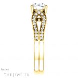 Round Cut Forever One Moissanite Engagement Ring #GTJ1198-round-fo-y