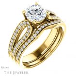 Round Cut Forever One Moissanite Engagement Ring #GTJ1198-round-fo-y