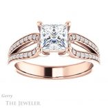 Princess Cut Forever One Moissanite Engagement Ring #GTJ1198-square-fo-r
