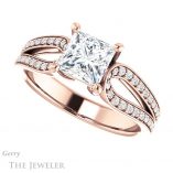 Princess Cut Forever One Moissanite Engagement Ring #GTJ1198-square-fo-r