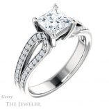 Princess Cut Forever One Moissanite Engagement Ring #GTJ1198-square-fo-w 4 Princess Cut Forever One Moissanite Engagement Ring #GTJ1198-square-fo-w