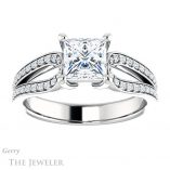 Princess Cut Forever One Moissanite Engagement Ring #GTJ1198-square-fo-w 1 Princess Cut Forever One Moissanite Engagement Ring #GTJ1198-square-fo-w