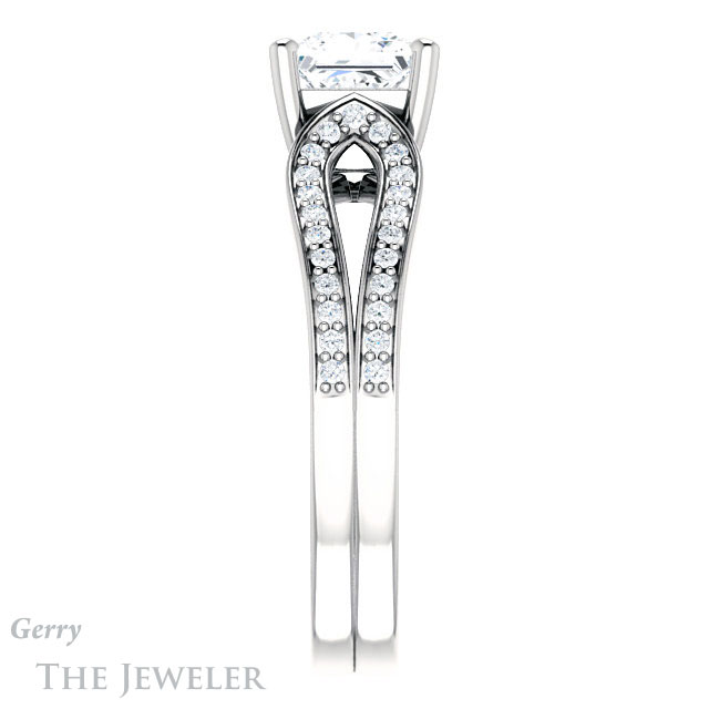 Princess Cut Forever One Moissanite Engagement Ring #GTJ1198-square-fo-w 3 Princess Cut Forever One Moissanite Engagement Ring #GTJ1198-square-fo-w