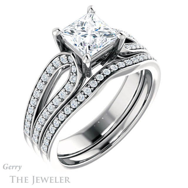 Princess Cut Forever One Moissanite Engagement Ring #GTJ1198-square-fo-w 6 Princess Cut Forever One Moissanite Engagement Ring #GTJ1198-square-fo-w