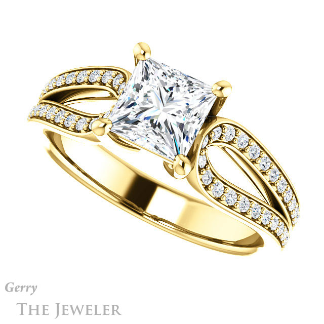 Princess Cut Forever One Moissanite Engagement Ring #GTJ1198-square-fo-y 5 Princess Cut Forever One Moissanite Engagement Ring #GTJ1198-square-fo-y