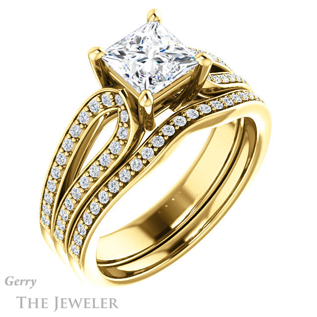 Princess Cut Forever One Moissanite Engagement Ring #GTJ1198-square-fo-y 6 Princess Cut Forever One Moissanite Engagement Ring #GTJ1198-square-fo-y