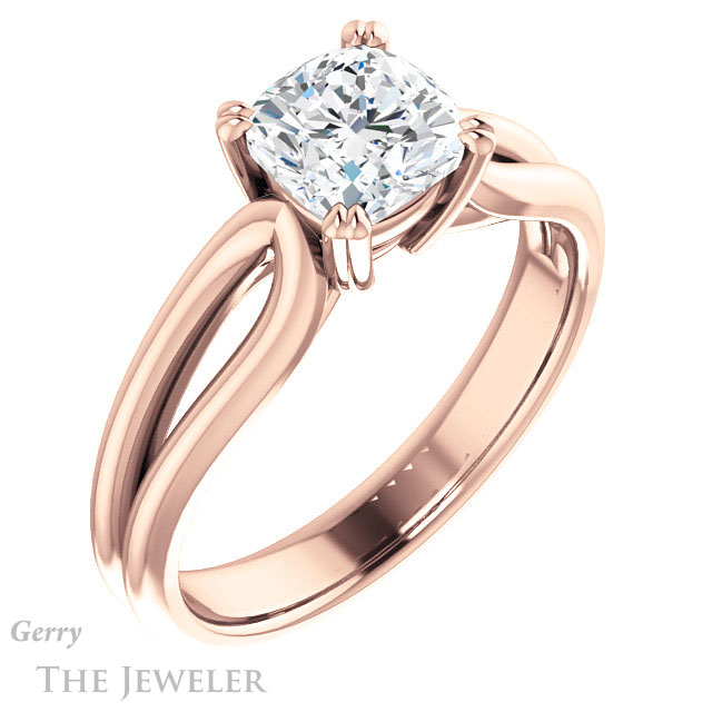 Cushion Cut Forever One Moissanite Engagement Ring #GTJ1200-cushion-fo-r 4 Cushion Cut Forever One Moissanite Engagement Ring #GTJ1200-cushion-fo-r