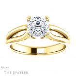 Cushion Cut Forever One Moissanite Engagement Ring #GTJ1200-cushion-fo-y