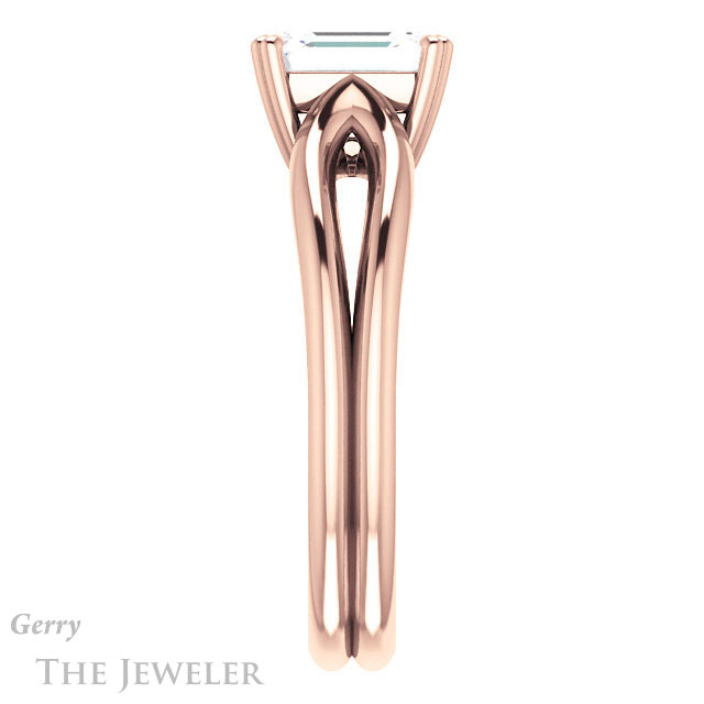 Emerald Cut Forever Brilliant Moissanite Engagement Ring #GTJ1200-emerald-fb-r