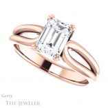 Emerald Cut Forever Brilliant Moissanite Engagement Ring #GTJ1200-emerald-fb-r