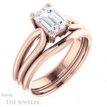 Emerald Cut Forever Brilliant Moissanite Engagement Ring #GTJ1200-emerald-fb-r
