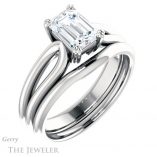 Emerald Cut Forever One Moissanite Engagement Ring #GTJ1200-emerald-fb-w 6 Emerald Cut Forever Brilliant Moissanite Engagement Ring #GTJ1200-emerald-fb-w