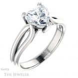 Heart Shaped Forever One Moissanite Engagement Ring #GTJ1200-heart-fb-w 4 Heart Shaped Forever Brilliant Moissanite Engagement Ring #GTJ1200-heart-fb-w
