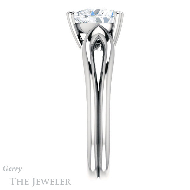 Heart Shaped Forever One Moissanite Engagement Ring #GTJ1200-heart-fb-w 3 Heart Shaped Forever Brilliant Moissanite Engagement Ring #GTJ1200-heart-fb-w