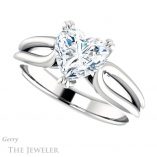 Heart Shaped Forever One Moissanite Engagement Ring #GTJ1200-heart-fb-w 5 Heart Shaped Forever Brilliant Moissanite Engagement Ring #GTJ1200-heart-fb-w
