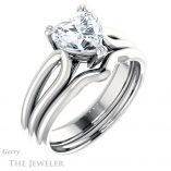Heart Shaped Forever One Moissanite Engagement Ring #GTJ1200-heart-fb-w 6 Heart Shaped Forever Brilliant Moissanite Engagement Ring #GTJ1200-heart-fb-w