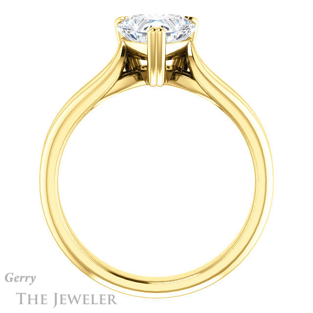 Heart Shaped Forever One Moissanite Engagement Ring #GTJ1200-heart-fb-y 2 Heart Shaped Forever Brilliant Moissanite Engagement Ring #GTJ1200-heart-fb-y
