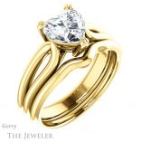 Heart Shaped Forever One Moissanite Engagement Ring #GTJ1200-heart-fb-y 6 Heart Shaped Forever Brilliant Moissanite Engagement Ring #GTJ1200-heart-fb-y