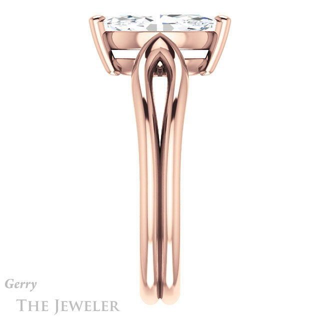 Marquise Cut Forever One Moissanite Engagement Ring #GTJ1200-marquise-fb-r 3 Marquise Cut Forever Brilliant Moissanite Engagement Ring #GTJ1200-marquise-fb-r