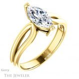 Marquise Cut Forever One Moissanite Engagement Ring #GTJ1200-marquise-fb-y 4 Marquise Cut Forever Brilliant Moissanite Engagement Ring #GTJ1200-marquise-fb-y