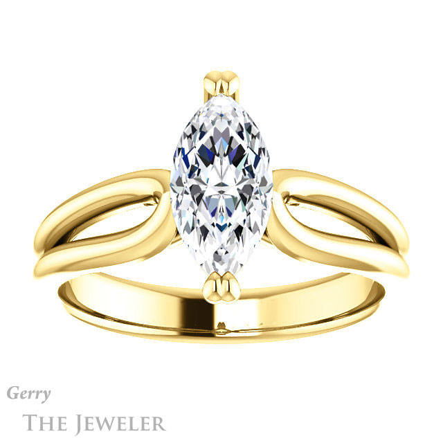 Marquise Cut Forever Brilliant Moissanite Engagement Ring #GTJ1200-marquise-fb-y