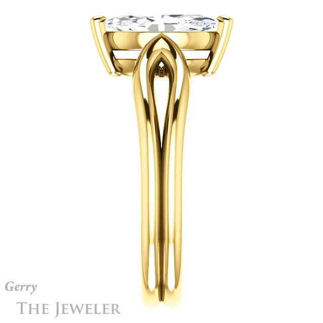 Marquise Cut Forever One Moissanite Engagement Ring #GTJ1200-marquise-fb-y 3 Marquise Cut Forever Brilliant Moissanite Engagement Ring #GTJ1200-marquise-fb-y