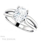 Oval Shaped Forever One Moissanite Engagement Ring #GTJ1200-oval-fo-w 5 Oval Shaped Forever One Moissanite Engagement Ring #GTJ1200-oval-fo-w