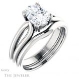 Oval Shaped Forever One Moissanite Engagement Ring #GTJ1200-oval-fo-w 6 Oval Shaped Forever One Moissanite Engagement Ring #GTJ1200-oval-fo-w