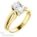 Oval Shaped Forever One Moissanite Engagement Ring #GTJ1200-oval-fo-y 4 Oval Shaped Forever One Moissanite Engagement Ring #GTJ1200-oval-fo-y