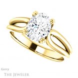 Oval Shaped Forever One Moissanite Engagement Ring #GTJ1200-oval-fo-y 5 Oval Shaped Forever One Moissanite Engagement Ring #GTJ1200-oval-fo-y