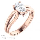 Pear Shaped Forever Brilliant Moissanite Engagement Ring #GTJ1200-pear-fb-r