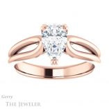 Pear Shaped Forever Brilliant Moissanite Engagement Ring #GTJ1200-pear-fb-r