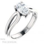 Pear Shaped Forever Brilliant Moissanite Engagement Ring #GTJ1200-pear-fb-w