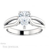 Pear Shaped Forever Brilliant Moissanite Engagement Ring #GTJ1200-pear-fb-w