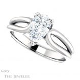 Pear Shaped Forever Brilliant Moissanite Engagement Ring #GTJ1200-pear-fb-w