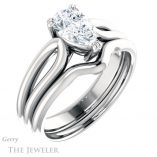 Pear Shaped Forever Brilliant Moissanite Engagement Ring #GTJ1200-pear-fb-w