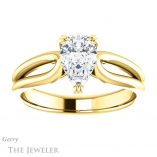Pear Shaped Forever One Moissanite Engagement Ring #GTJ1200-pear-fb-y 1 Pear Shaped Forever Brilliant Moissanite Engagement Ring #GTJ1200-pear-fb-y